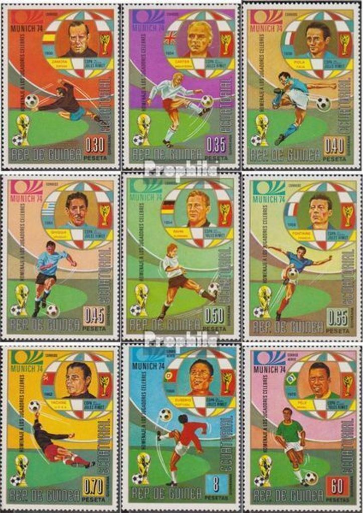 Briefmarken Äquatorialguinea 1973 Mi 307-315 (kompl.Ausg.) Produktbild 