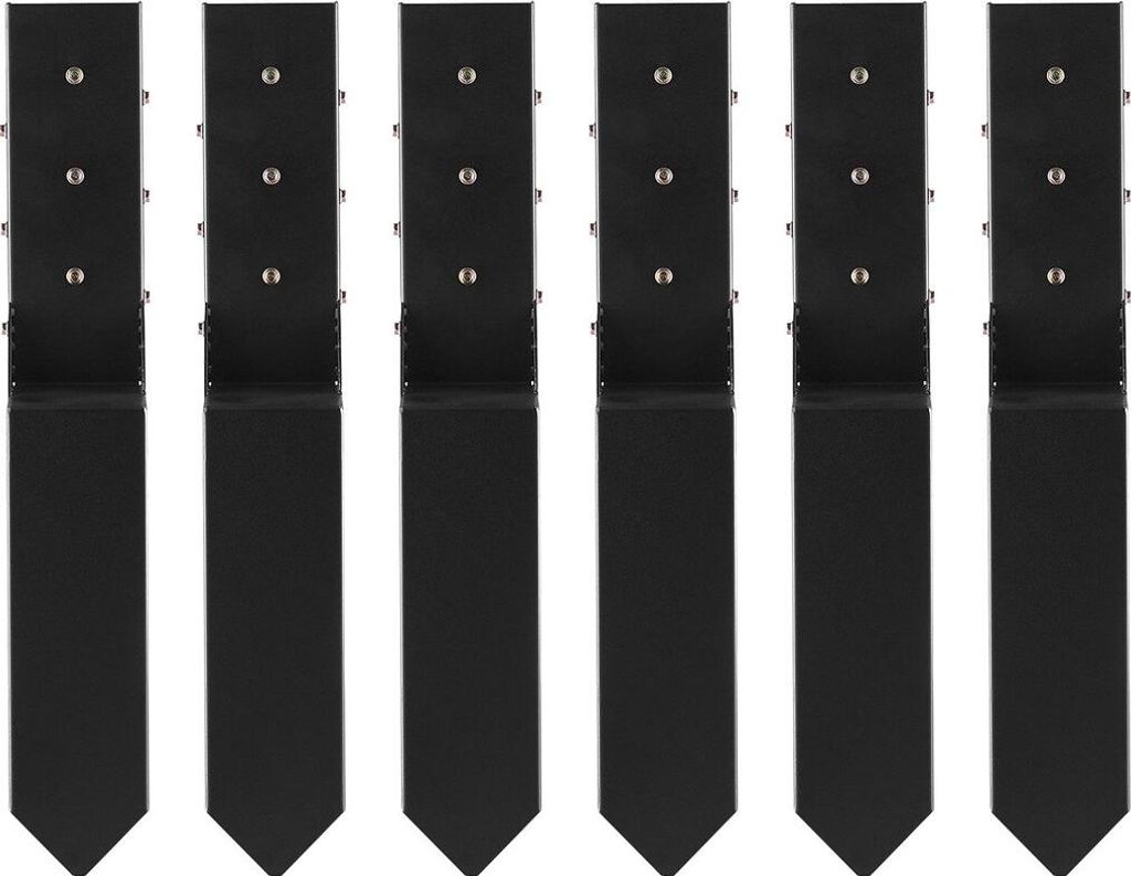 Reparaturset für Zaunpfostenanker, 6er-Pack, Innendurchmesser 3,5 x 3,5 Zoll, hochbelastbare Stahl-Zaunpfostenstützen, Erdspieße zum Reparieren ...