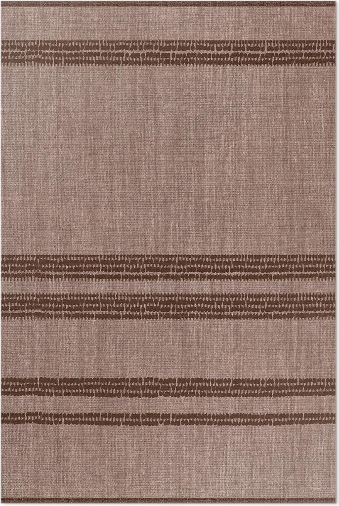 Braun gefütterte Boho-Stoff-Imitation – Vinylteppich – 120x180 cm – Indoor Teppich – Flur – Pflegeleicht – Modern