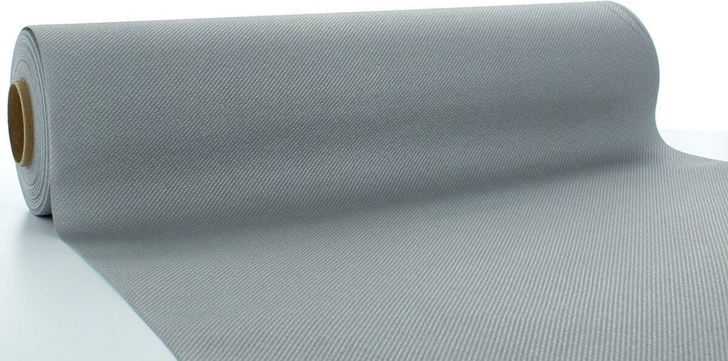 Airlaid Tischläufer Silber, 40 cm x 24 m , 1 Stück - Mank