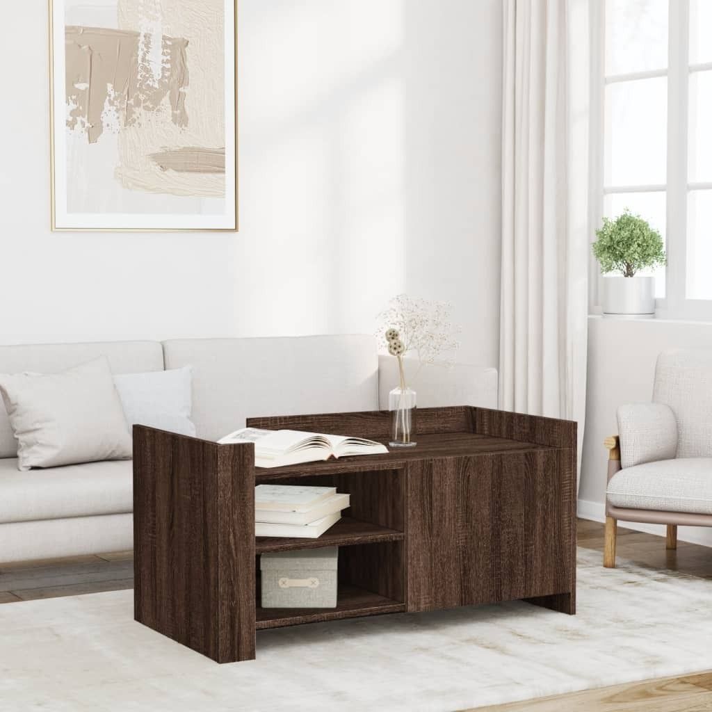 Maison Exclusive - Couchtisch Braun Eichen-Optik 100x50x50 cm Holzwerkstoff