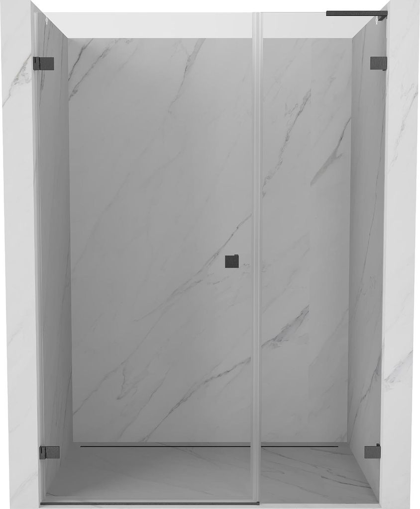 Mexen Lunar-B L Duschabtrennung Schwingtür links 125 cm, transparent, gebürstet gun gray - 832SL-125-050-66-00-L