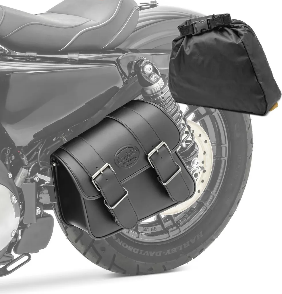 Borsa da sella per moto custom retro vintage Montana 8l nero