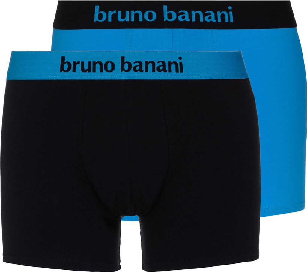 Bruno Banani Trunk 2-Pack eng anliegende Boxershorts Flowing mit elastischem Webbund und Logo Schriftzug