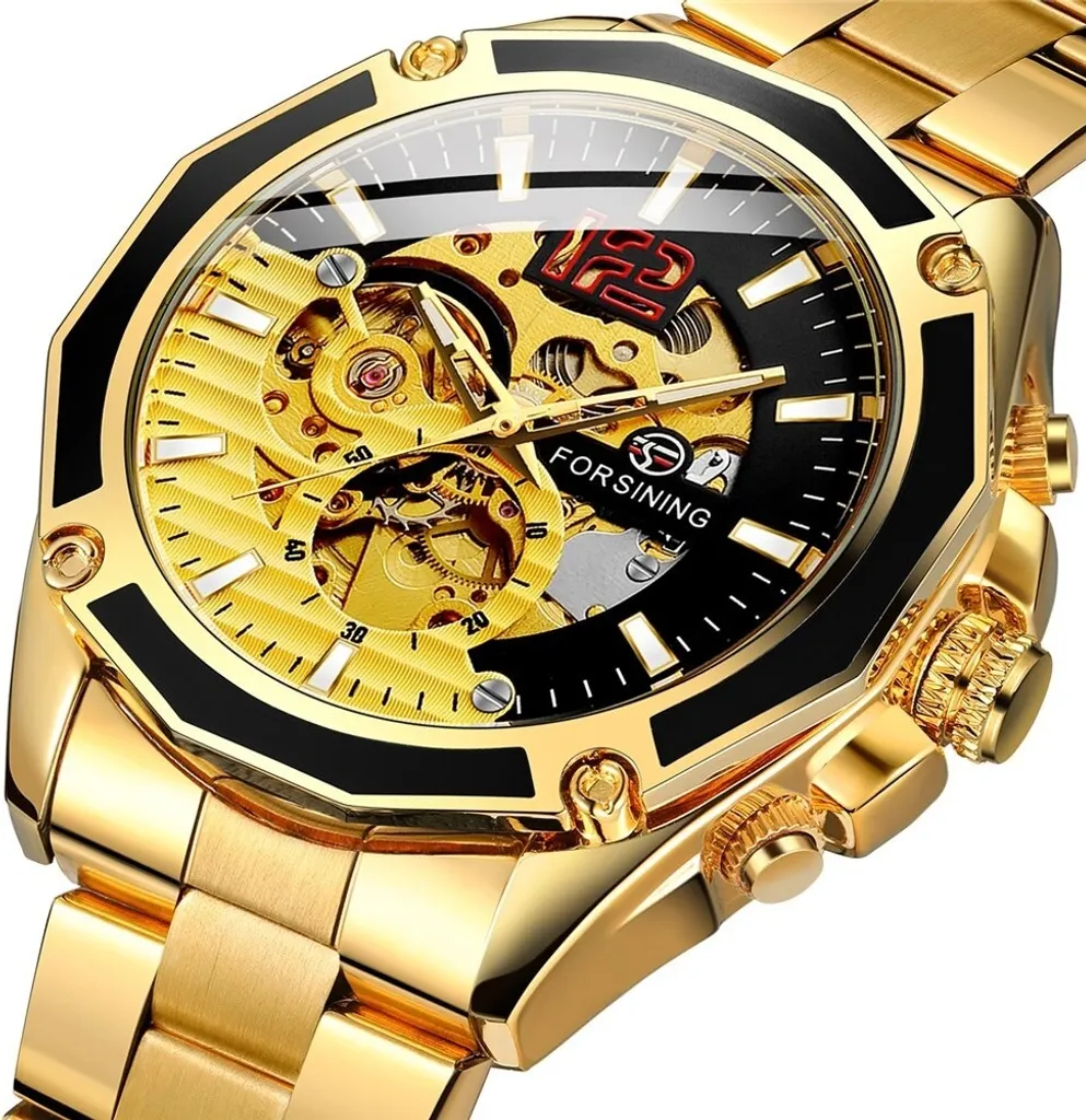 Montre FORSINING Rhombus Doré KP14575 - Montre Homme Luxe et Précision