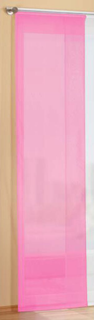 Preisgünstiger Flächenvorhang Schiebegardine, transparent, unifarben, mit Zubehör, 245x60, Rosa, 85589