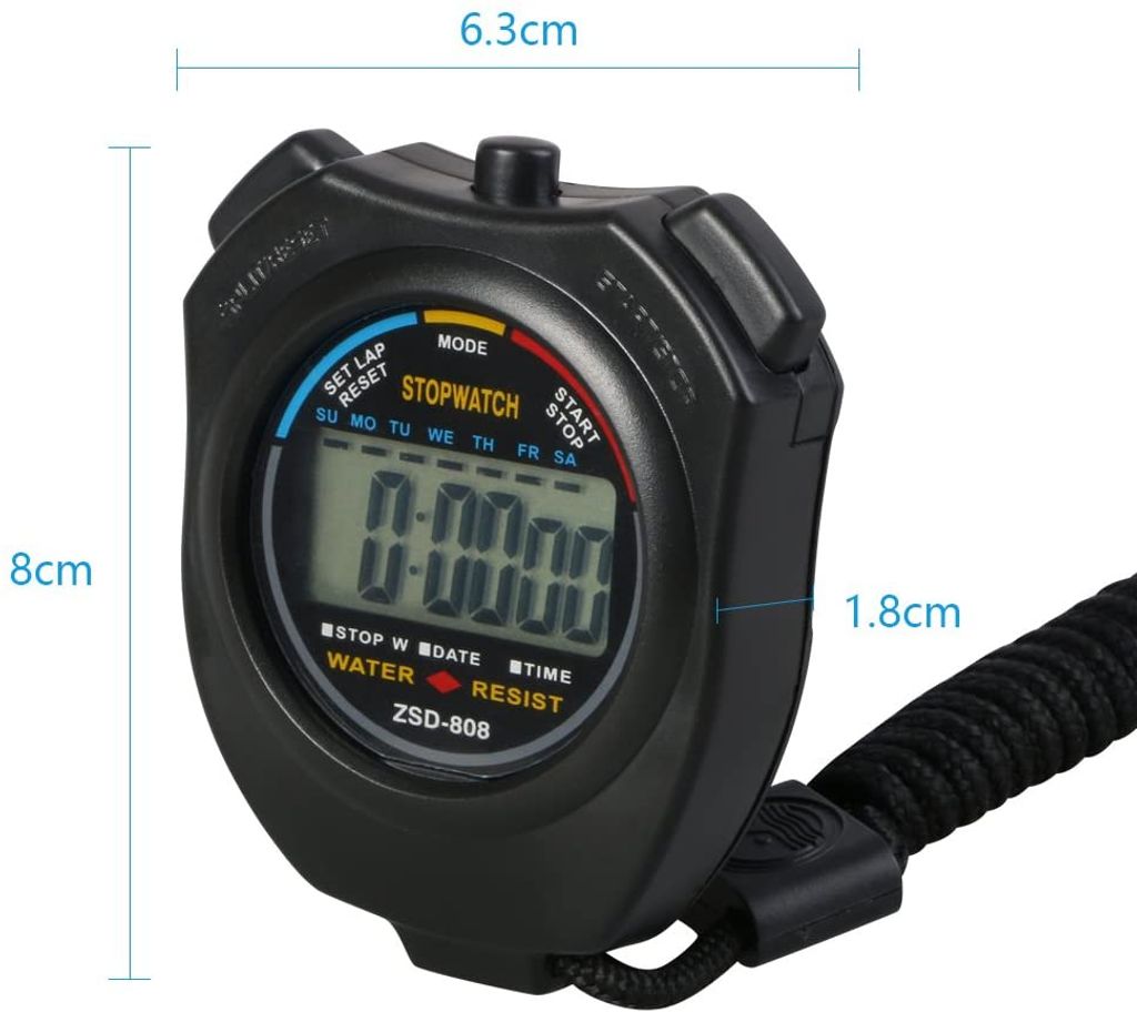 LCD Digital Stoppuhr Chronograph Timer Counter Stopwatch Laufen Schwimmen. 