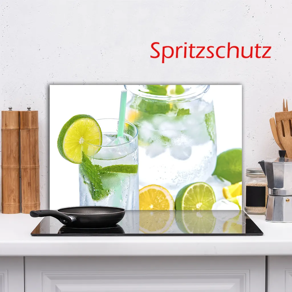 Piastra Copripiano In Vetroceramica 80x52 Cm – Verde Limone – Multifunzione: Tagliere, Paraspruzzi, Sottopentola - 2