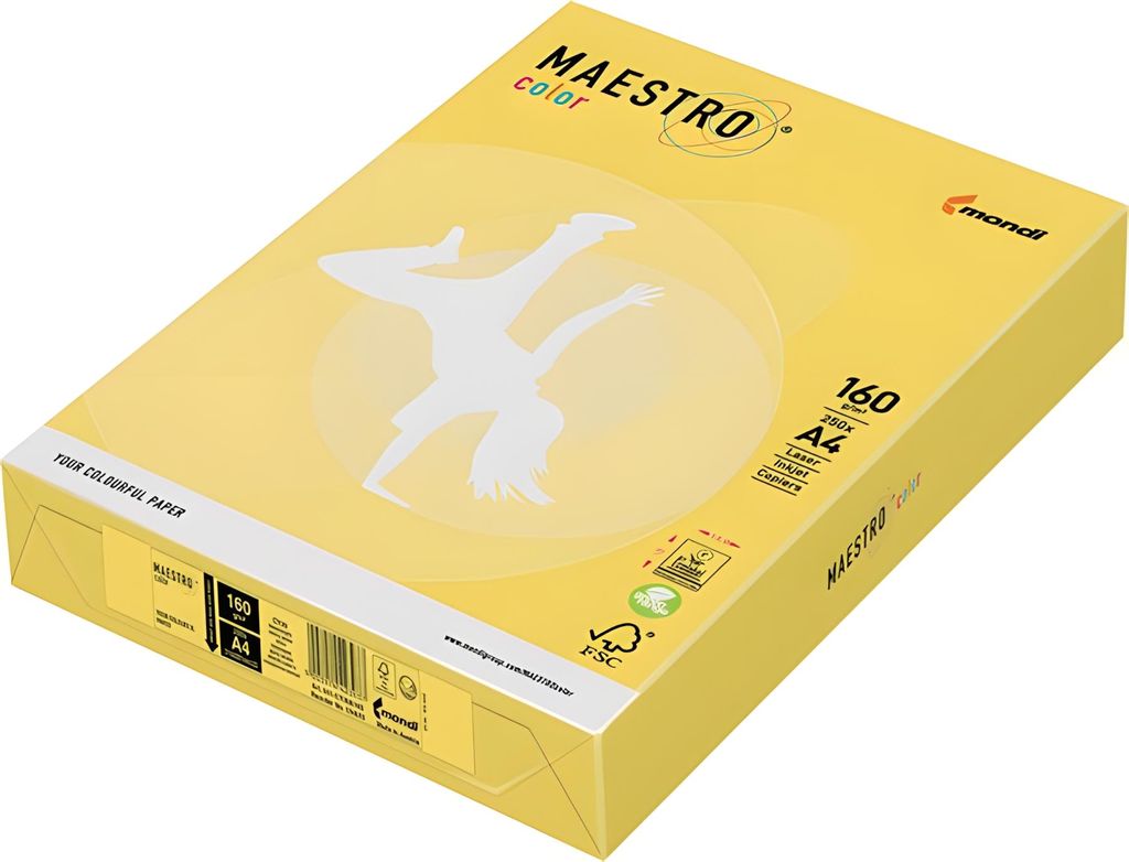 Mondi Maestro Color kanariengelb 160g/m² DIN-A4 - 250 Blatt Produktbild 