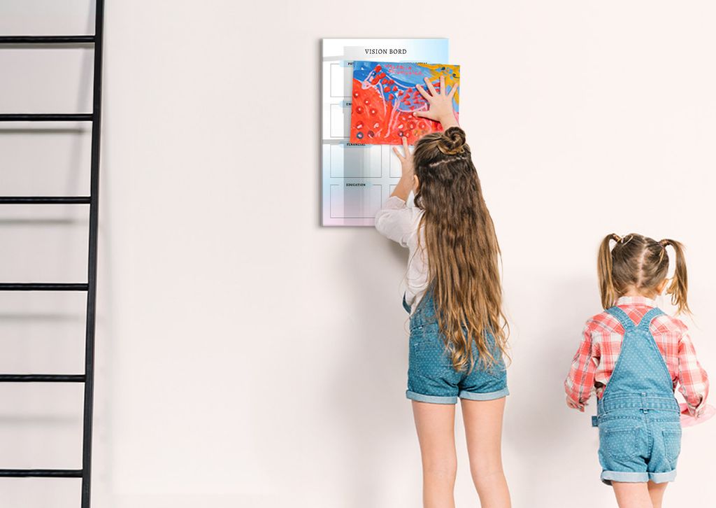 Magnetische Notiztafel - Schwarzer Marker + Schwamm + Magnete - 40 x 60 cm - Zieltafel