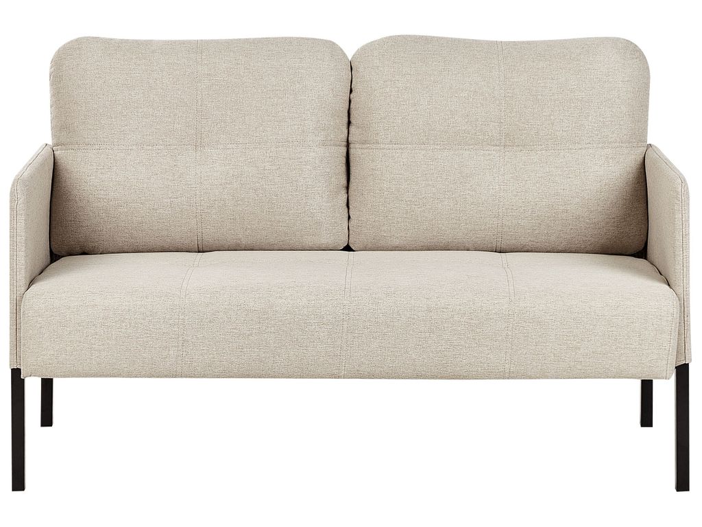 BELIANI 2-Sitzer Sofa Beige Stoffbezug Gesteppt Hohe Produktbild 