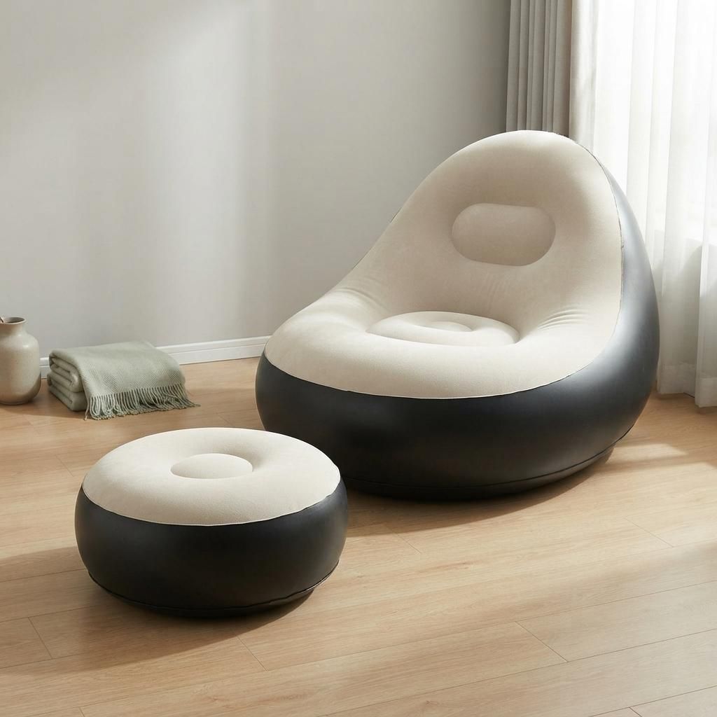 Aufblasbarer Loungesessel mit Fußhocker, schnelles Produktbild 