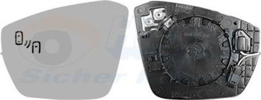 VAN WEZEL Spiegelglas Außenspiegel Rechts für SKODA Octavia III Combi (5E5) Konvex Beheizbar ohne Automatische Abblendung 7631836