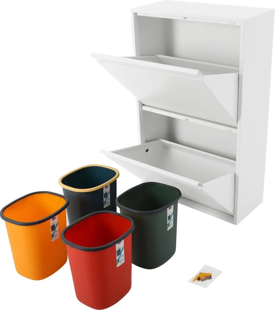 Grande Poubelle Blanche de 60L, Style Minimaliste et Matériau Durable