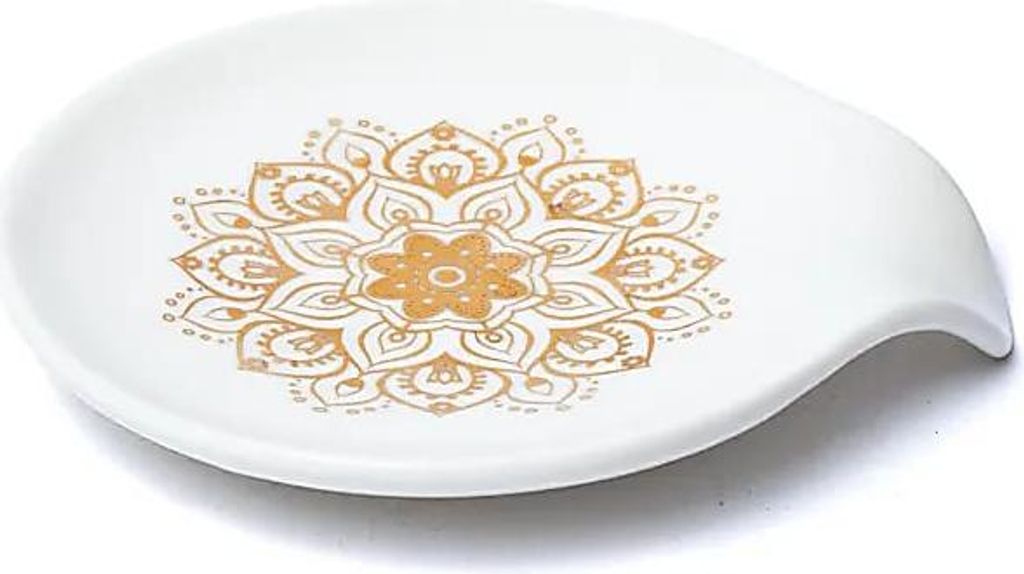 Teebeutelhalter Mandala Weiß – 115 x 10 x 2 Packung mit 2 Stück – 11,5 x 10 x 2