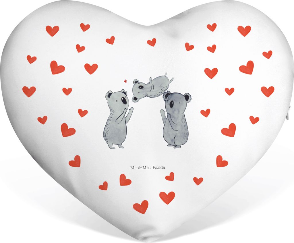Mr. & Mrs. Panda Sofakissen Koalas Feiern - Weiß - Geschenk, dekoartikel, Koala, Liebe, Happy Birthday, Dekokissen, Valentinstags Kissen, Herzkiss...