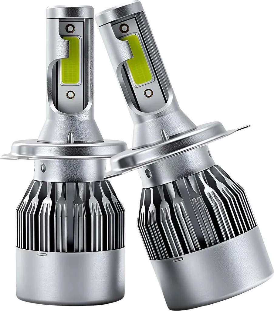 Fari LED H4 C6 Avizar Argento: Look Moderno e Potenza 24W per la Tua Auto