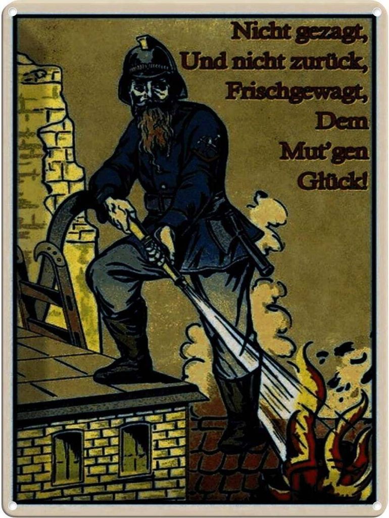 vianmo Blechschild 40x30 cm Retro Feuerwehrmann nicht gezagt und Spruch Zitat