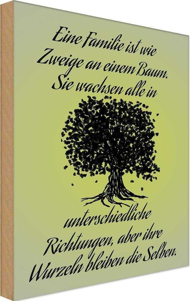 vianmo Holzschild 18x12 cm Familie ist wie Zweige an Baum Produktbild 