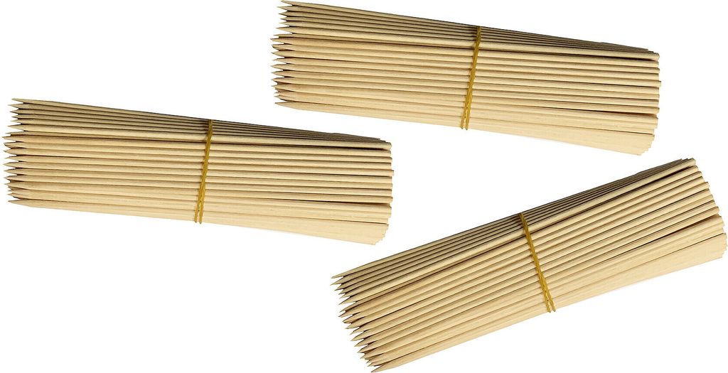 Set mit 750 Holzstäbchen (3 mm x 18 cm, Birkenholz, spitz)