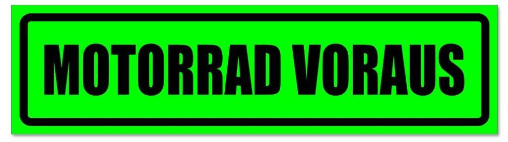 Kiwistar - Autoaufkleber - Grün - Schwarz - 60 x 16 cm - Motorrad voraus Motiv 1 invertiert - Hinweis Aufkleber Sticker für Auto, Kfz, Fahrrad, P...