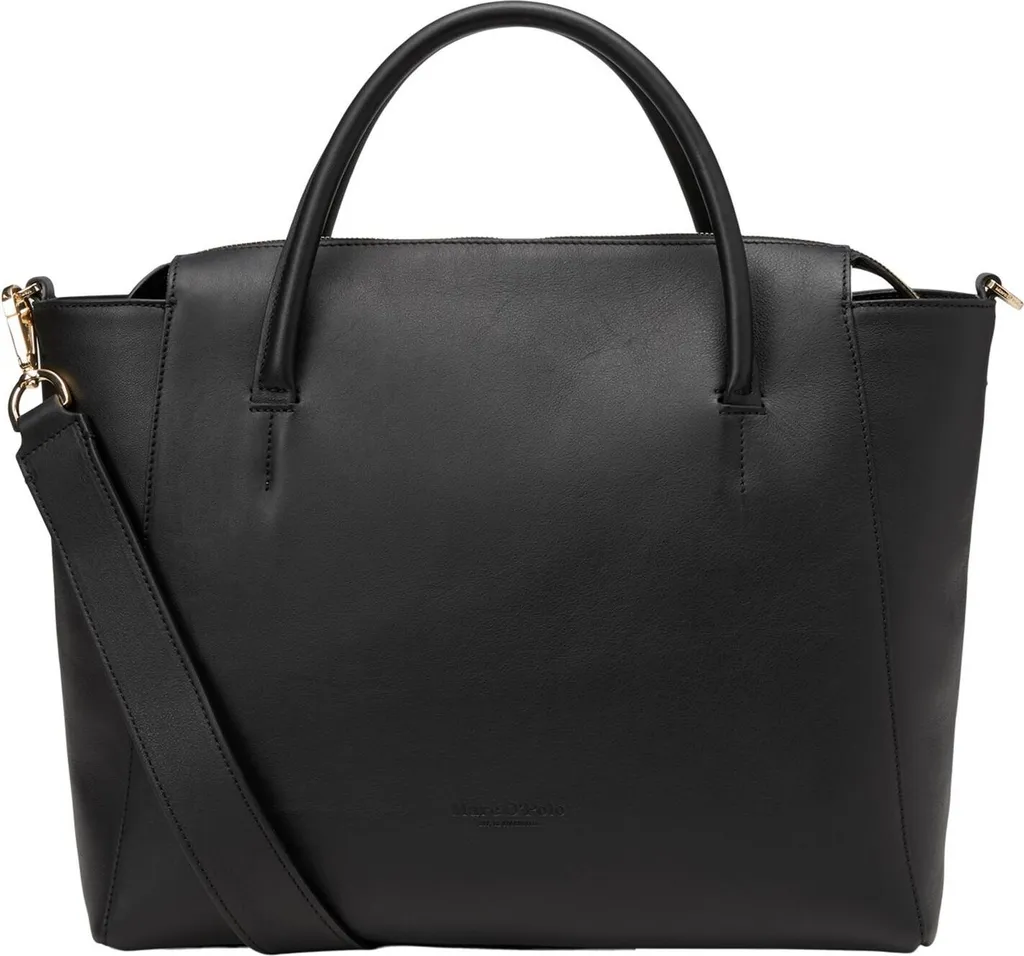 Sac à épaule Marc O'Polo Taya en cuir de vachette noir avec zips