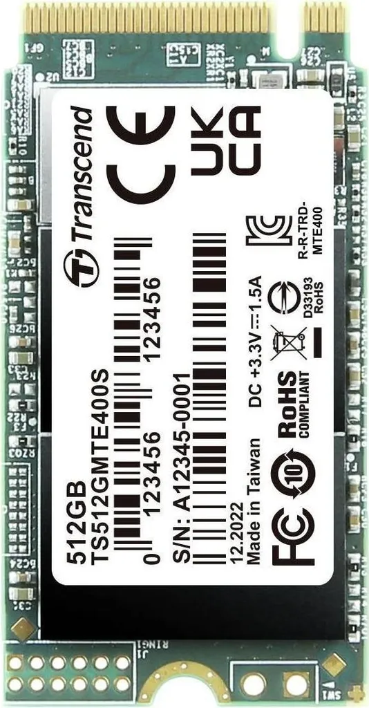 SSD M.2 NVMe 512Go PCIe 3.0 Haute Vitesse Transcend MTE400S