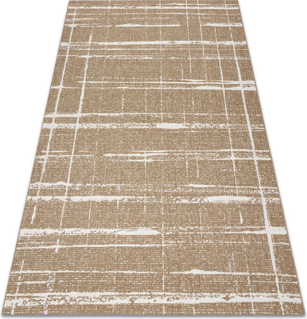 FLAT 48965265 Sisalteppich Trellis vintage - naturbeige Strohfarbe, Kordel beige 120x170 cm