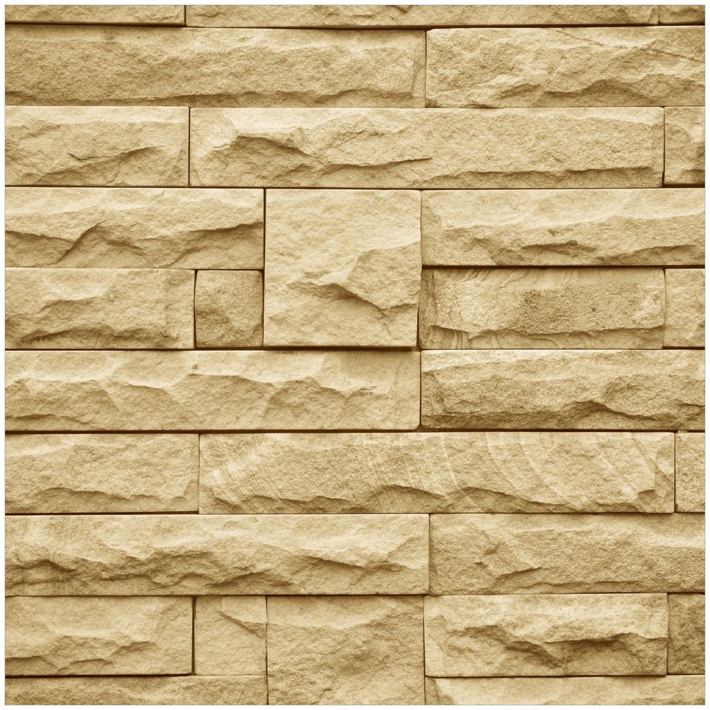 Wallario Memoboard Magnettafel aus Glas, Größe 50 x 50 cm, Motiv Steinwand gelb