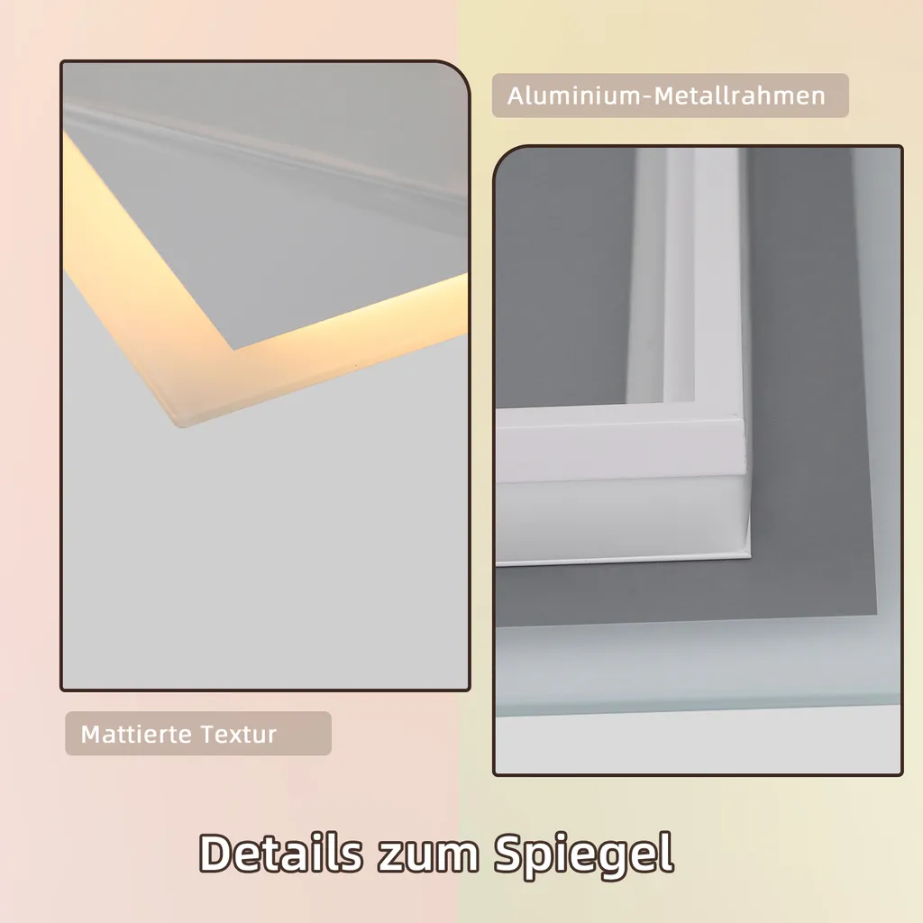 Miroir LED à Intensité Variable 70x50 cm avec Fonction Antibuée Innovante