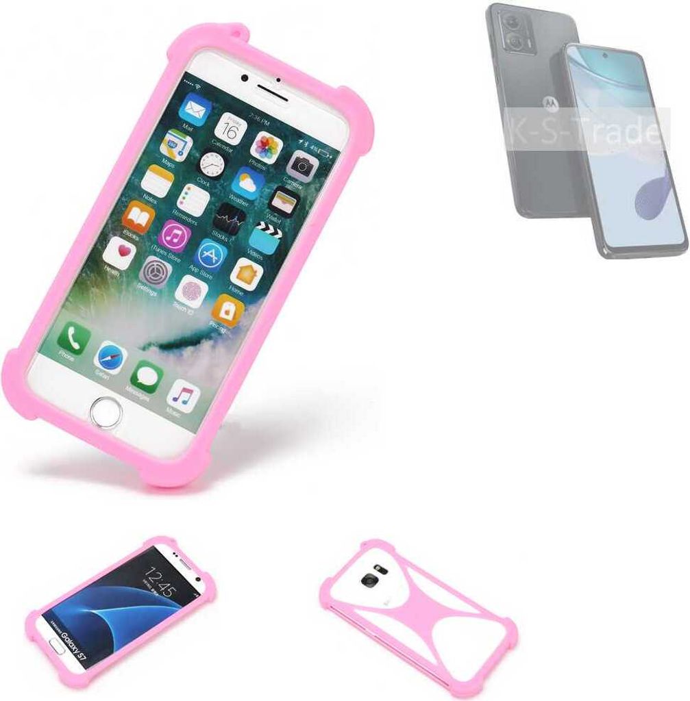 K-S-Trade Handy Hülle kompatibel mit Motorola Moto G53 5G Schutz Hülle Bumper Silikon Schutz Hülle Cover Case Silikoncase Silikonbumper TPU