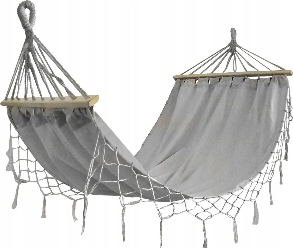 Hamac robuste 200x100cm Gardlov - Toile respirante et cordes solides