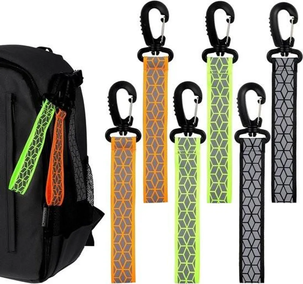 Lot de 6 Bandes Réfléchissantes Haute Visibilité avec Boucle Sécurisée