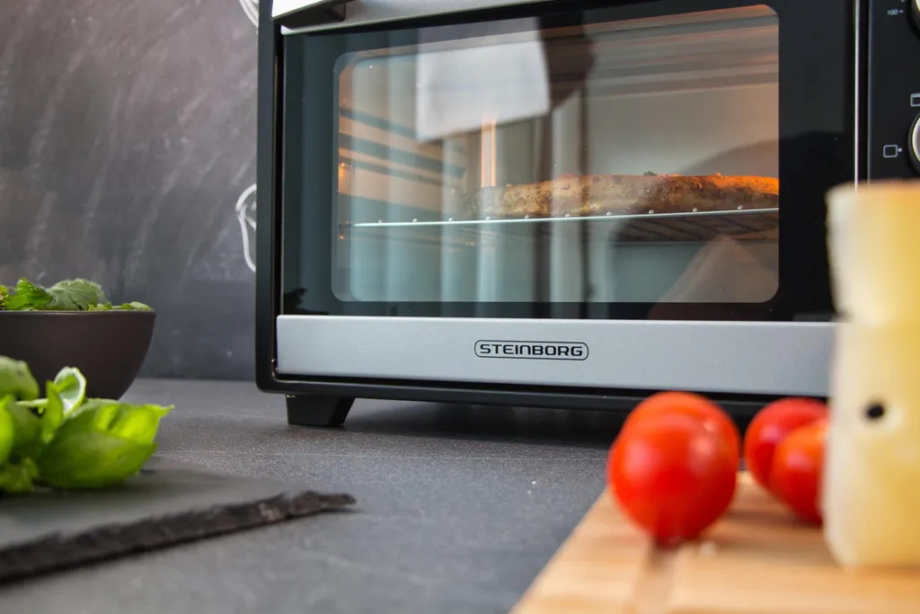 Steinborg Mini-four 25L 1600W Argent - Four à Pizza 3-en-1 Convection - 21