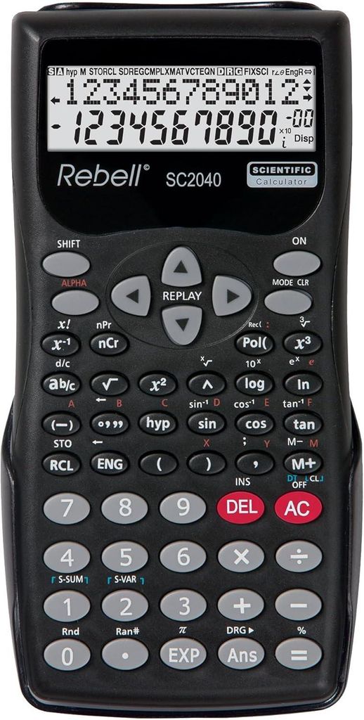 Rebell Schulrechner SC2040 schwarz 2-zeiliges LC-Display