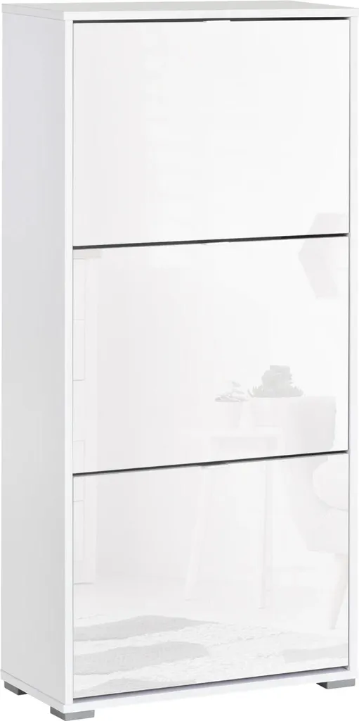 Gagnez de la place avec ce meuble chaussures 18 paires anti-basculement blanc