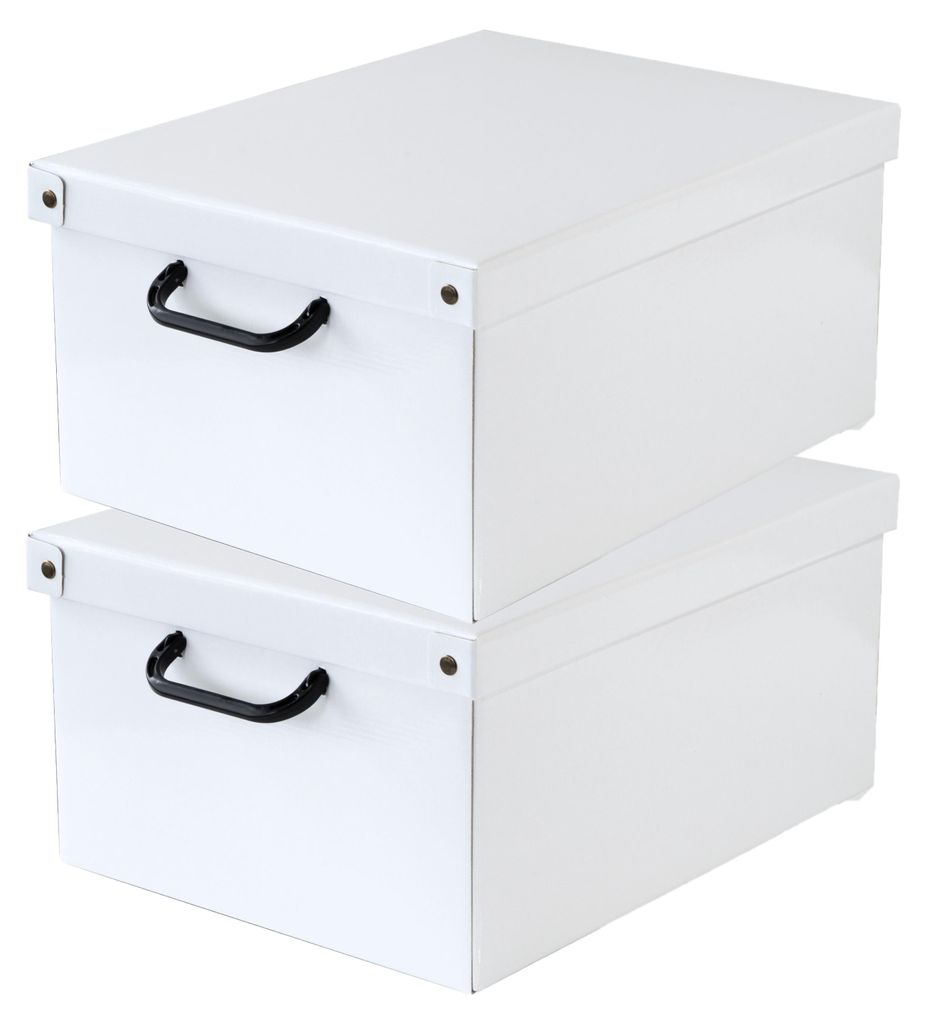 Lavatelli 2er Set Aufbewahrungsboxen mit Deckel Weiß, 32 x Produktbild 