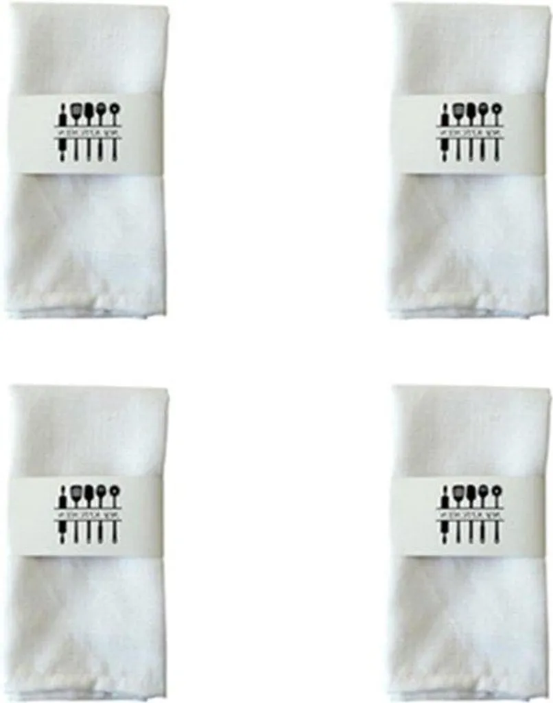 Serviettes de table blanches pour réception - Set de serviettes en lin