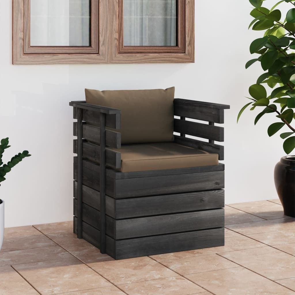Maison Exclusive - Gartensessel mit Kissen Kiefernholz