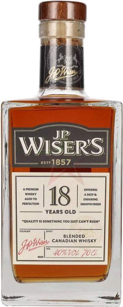 J.P. Wiser's 18 Years Old Blended Canadian Whisky 40 % 0,70 Liter