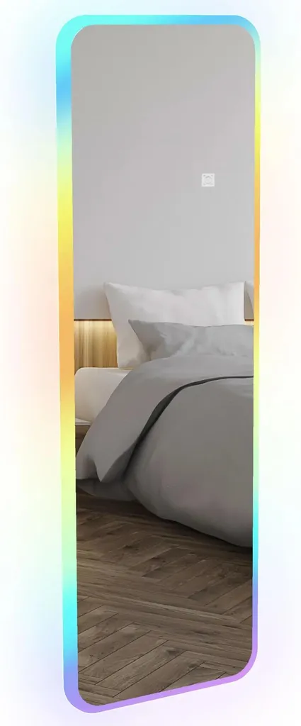 Miroir LED 120x40 cm avec verre trempé incassable et 7 ambiances de couleurs