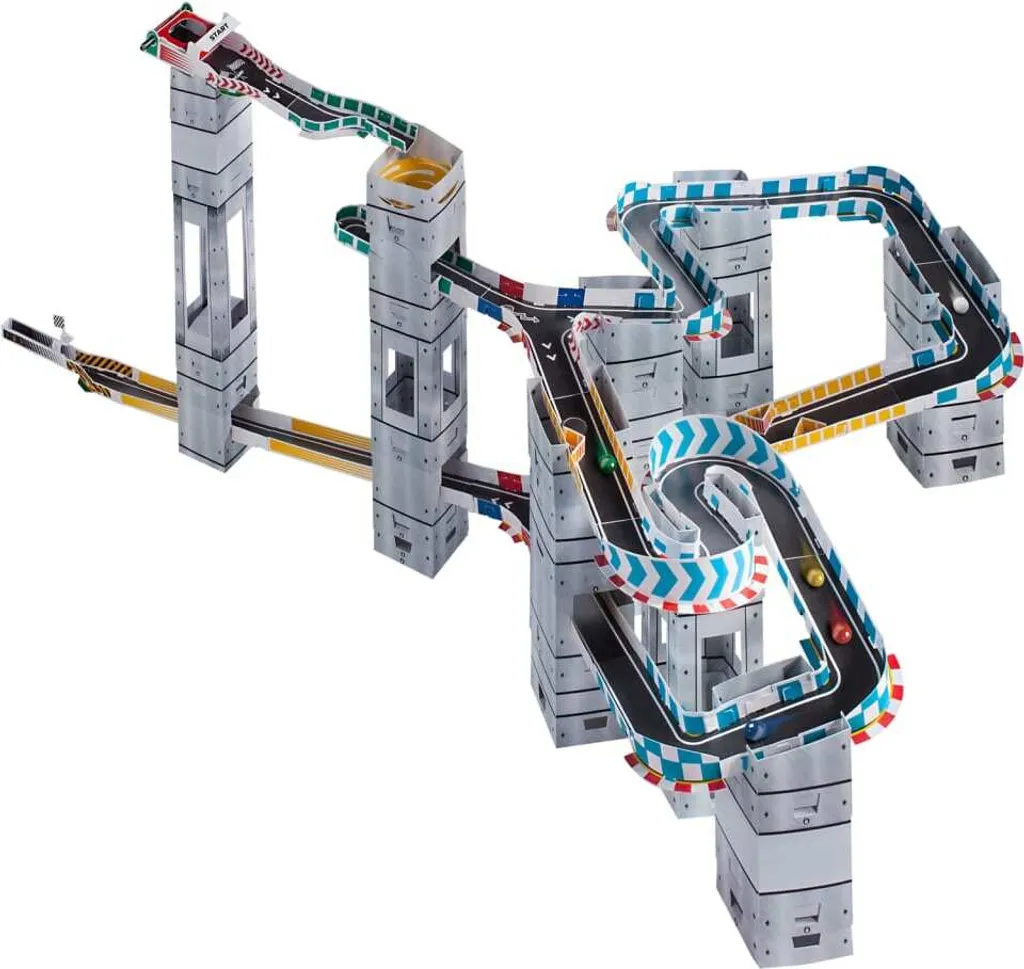 Circuit de Billes en Carton Marble Racetrax - Kit de Construction 4m