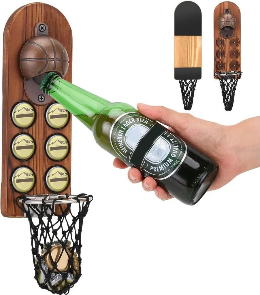 Apribottiglie Magnetico da Muro Legno Design Vintage Interno Esterno