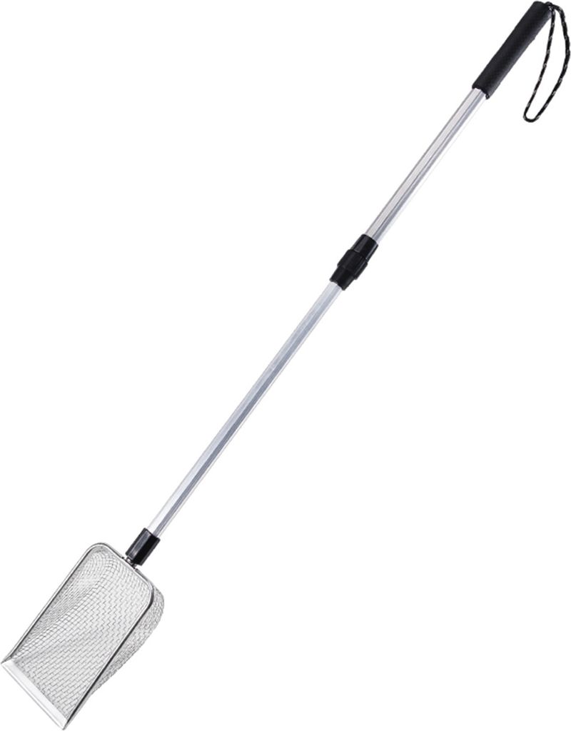 Strand-Netzschaufel, Sandsieb, verstellbarer langer Griff, Aluminiumlegierung, Kindermuscheln, Seeglas, Haifischzahn, Sammelfilter, Schaufel
