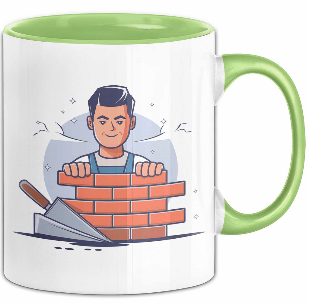 Maurer Tasse Geschenk Lustige Geschenkidee Spruch Für Ziegelbauer (Grün)