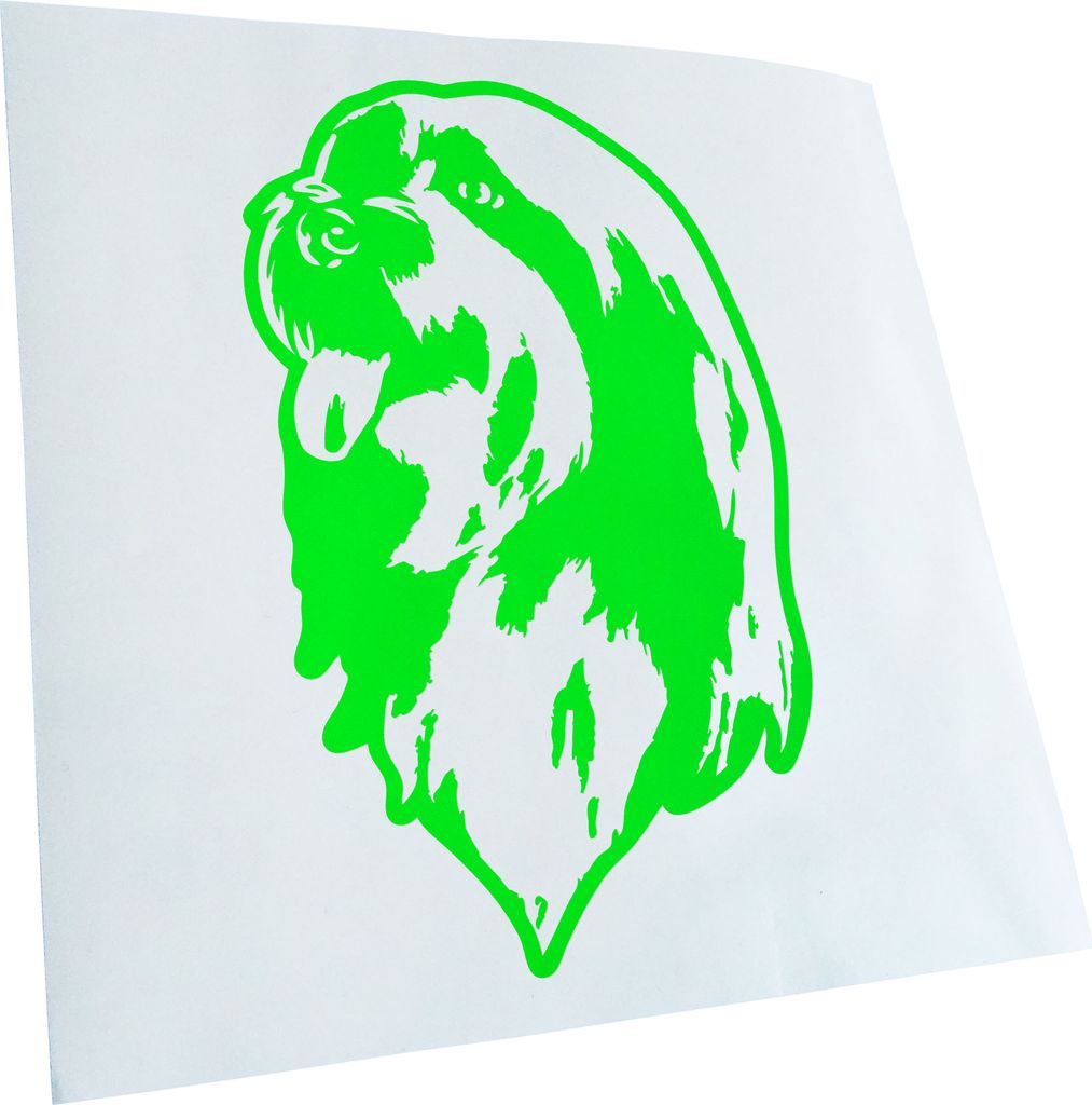 Kiwistar - Autoaufkleber - Bearded Collie Hund - Neongrün - 60x38cm - Aufkleber für Auto, Laptop, Fahrrad, LKW, Motorrad mehrfarbig JDM Decal Racing