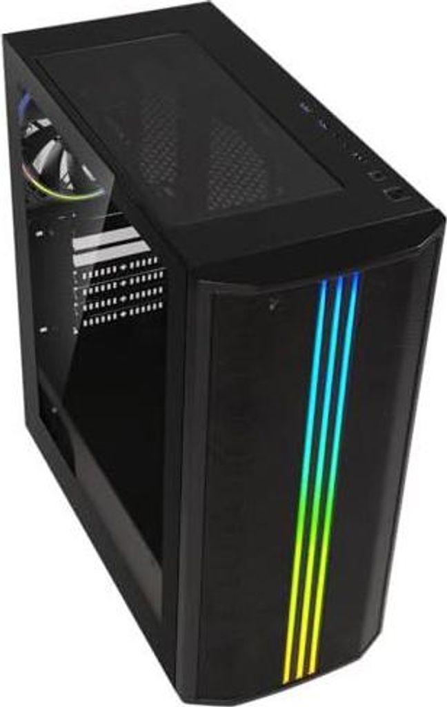 PC-Gehäuse BITFENIX Sabre Mesh FRGB mittlerer Tower ATX Schwarz gehärtetes Glas und Mesh-Front