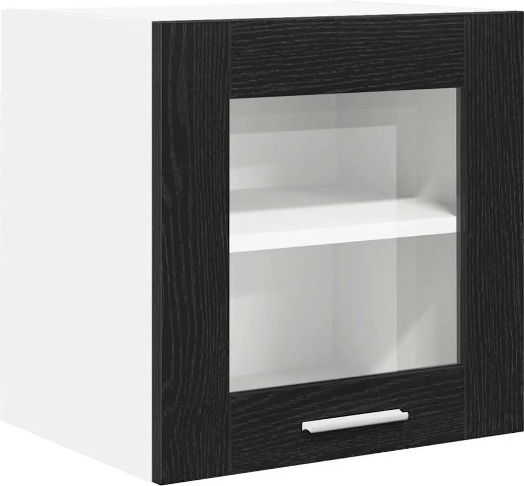 Mobiletto Pensile 40x31x40 Nero Rovere - Montaggio Rapido