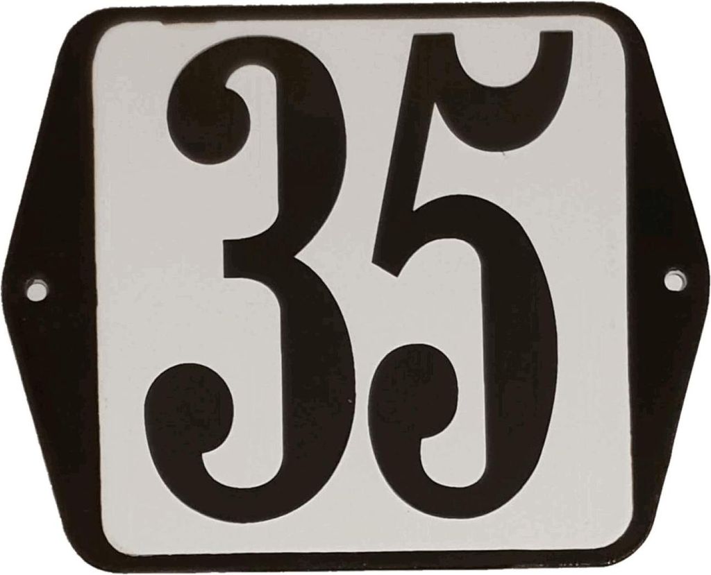 Hausnummernschild Standardnummer 35 - Warentuin mix