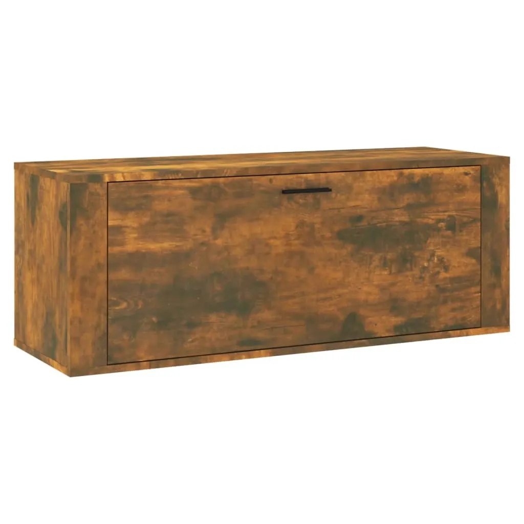 vidaXL Scarpiera a muro in rovere fumé 100x35x38 cm Materiale a base di legno